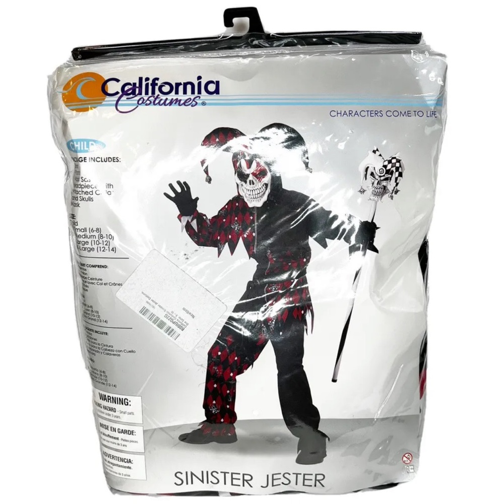 SINISTER JESTER CHILD Medium California Costumes